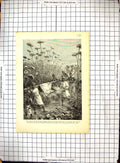 Original Old Antique Print Scene Africa Livingstone Missionary Nassick Boys
