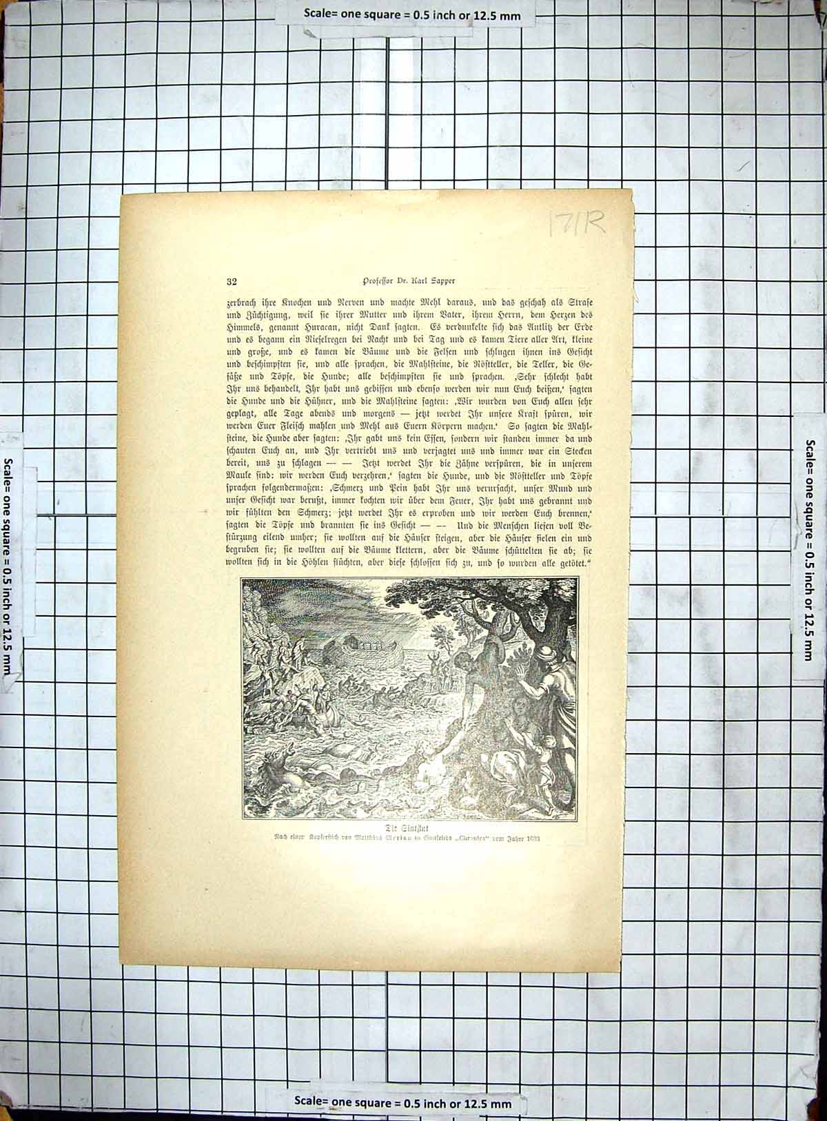 Antique Old Print 1884 Africa Ship Storm Coffinieres Typhoon Sea Chronica 19th