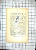 Original Old Antique Print 1883 View Mountain Sea Ship Dead Body Karl Sapper