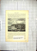 Original Old Antique Print View Barrack Hospital Scutari War Buildings 20th