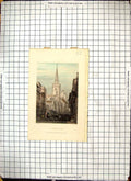 Old Print Engraving 1842 St. Clements Church Architecture Mackenzie Keux 19th