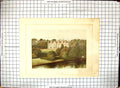 Original Old Antique Print Colour Keele Hall Architecture Garden Scene River