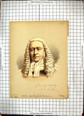Original Old Antique Print Colour Portrait Lord Chief Justice Cockburn