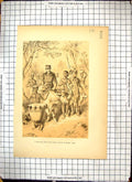 Antique Old Print Explorer Doctor Livingstone Weak Fever Escorted Shinte'S