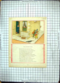 Original Old Antique Print Kitchen Scene Family Food Children Street Poem