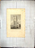 Old Engraving 1824 Great St. Mary'S Church Cambridge Architecture Nea 19th
