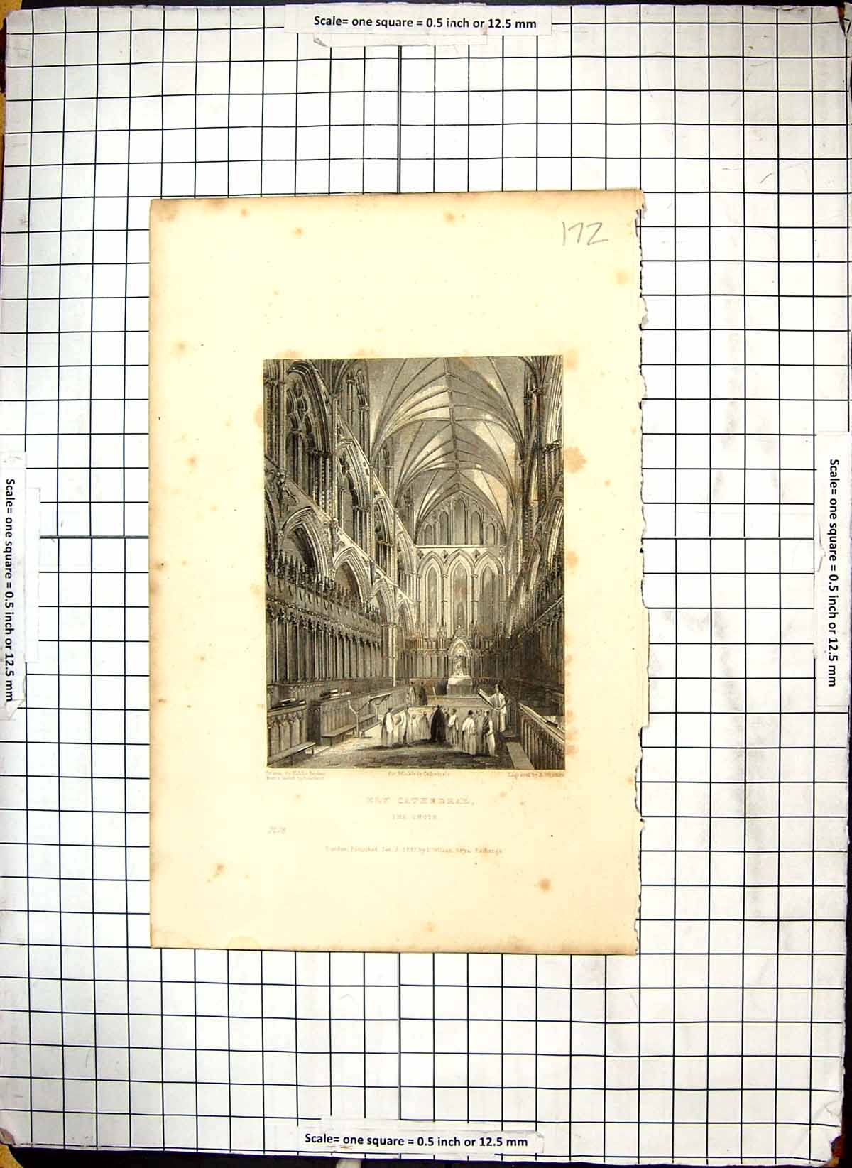 Old Engraving 1837 Choir Ely Cathedral Winkles Browne Garland Archite Victorian