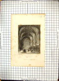 Old Print Engraving Lady Chapel Ely Cathedral 1837 Winkles Browne Garland 19th