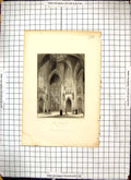 Old *6122 Engraving 1837 Octagon Ely Cathedral Winkles Garland Archit