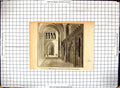 Antique Old Print View Transept St. Albans Church Hertfordshire Architecture