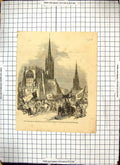 Old Coventry Fair 1851 Godiva Procession St. Michael'S Church Horses Victorian