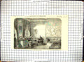 Original Old Antique Print Baron Humbt In His Study