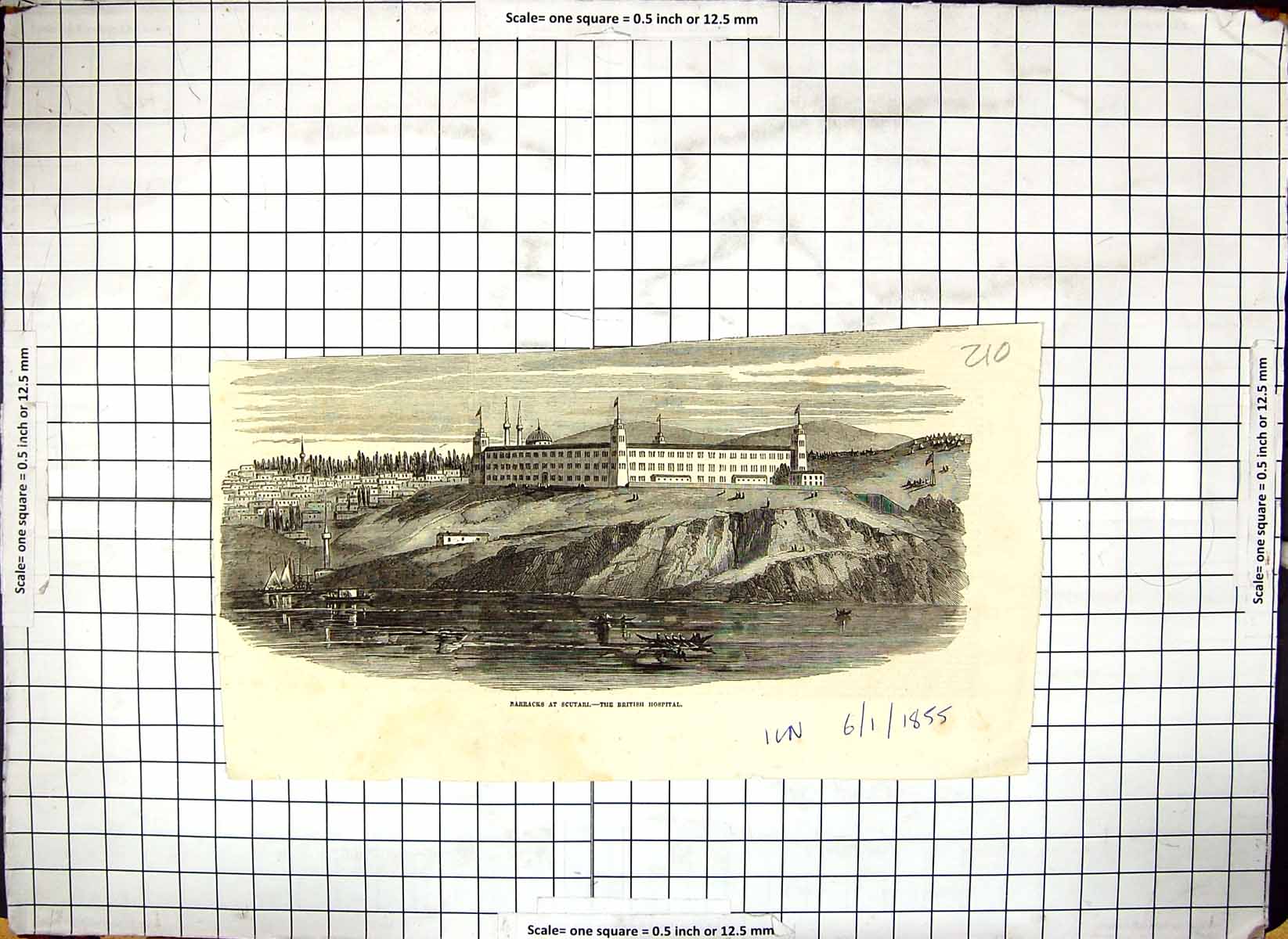 Old Barracks Scutari British Hospital River Scene Boats Architecture