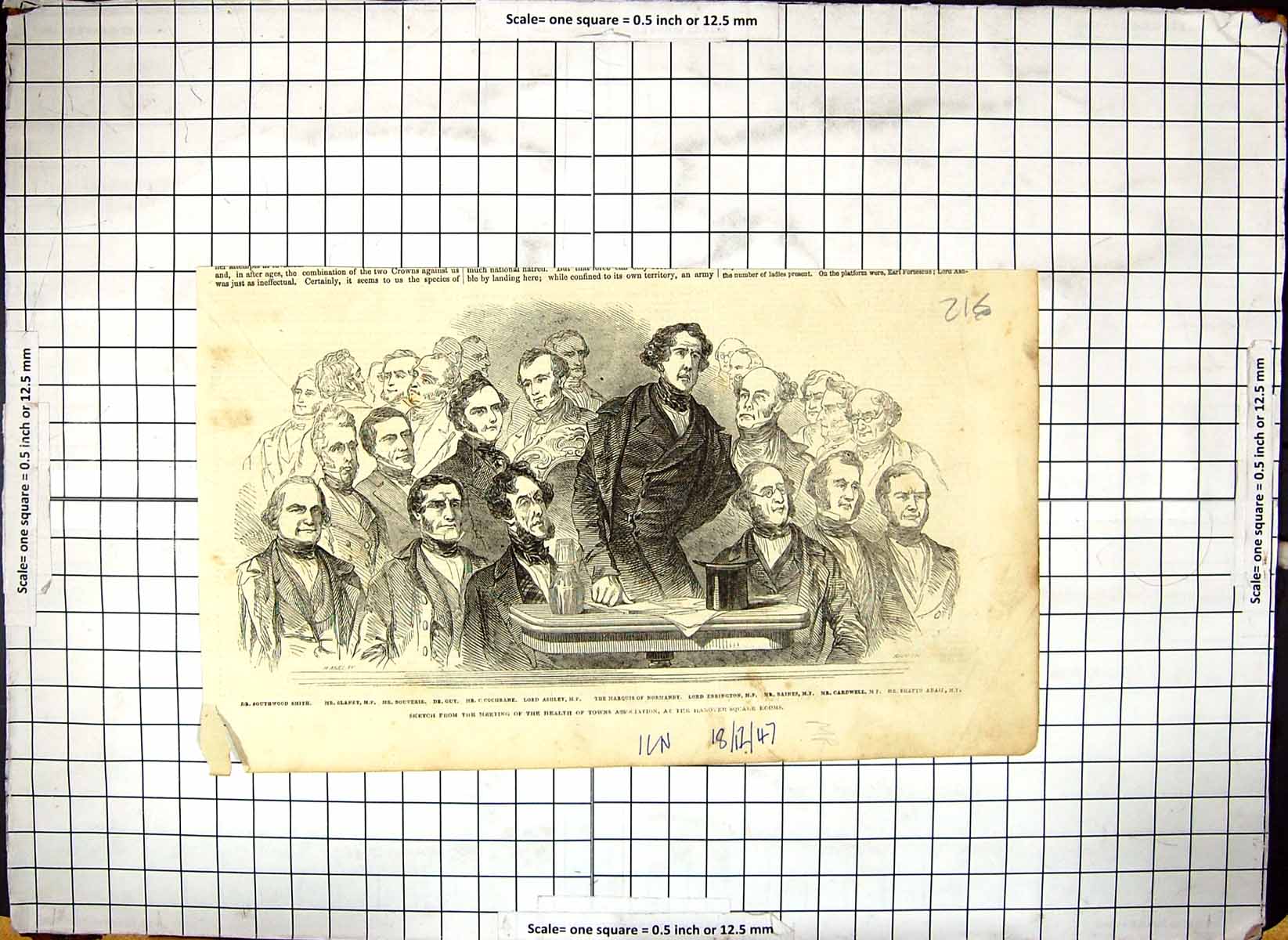 Old 1847 Towns Health Association Meeting Hanover Smith Slaney Bouver Victorian