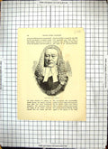 Original Old Antique Print Portrait Lord Chief Justice Cockburn Judge