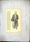 Original Old Antique Print Portrait Humbt German Man