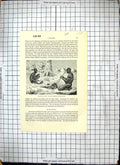 Original Old Antique Print Native Men Africa Fire