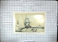 Original Old Antique Print Colour 1838 Sailing Ship Icebergs Mayer Victorian