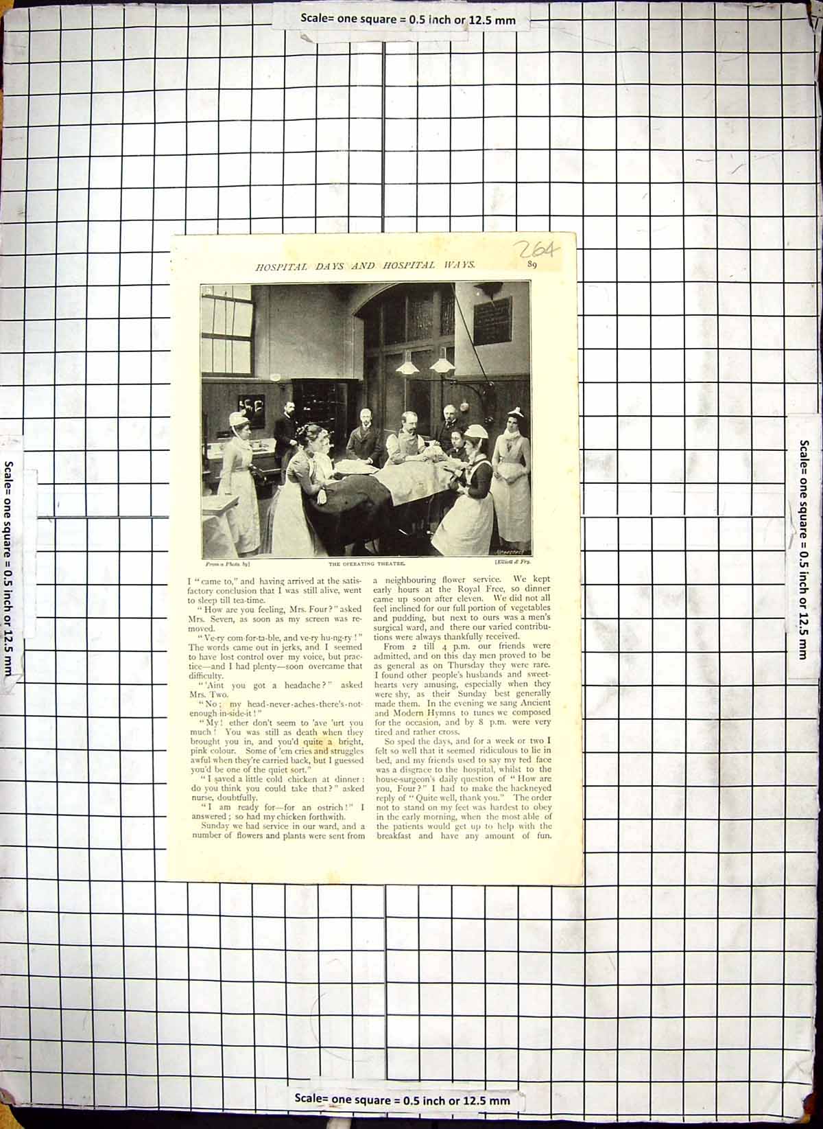 Old Photograph 1895 Hospital Operating Theatre Doctors Nurses Elliott Victorian