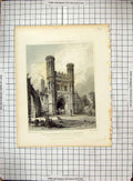 Old 1828 Architecture Gate St. Augustines Monastery Canterbury Cresy 19th