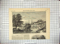 Old Antique Print 1849 Birmingham Shrewsbury Railway Viaduct River Severn 19th