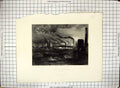 Old Antique Print Smoking Chimneys Black Country Bilston Warren Greatbach