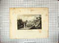 Antique Old Print View Spring Vale Stone Stafford Bakewell Calvert Radclyffe