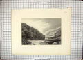 Old Antique Print View Mountains Dovedale River Fishing Godfrey Engraving