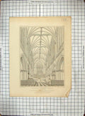 Old Print 1820 Lichfield Cathedral Church Mackenzie Cleghorn Edward Paget 19th