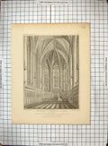 Old Print 1820 Lichfield Cathedral Church Lady Chapel Mackenzie Radclyffe 19th