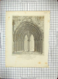 Old 1820 Lichfield Cathedral Church Transept Lawrence Mackenzie Keux 19th