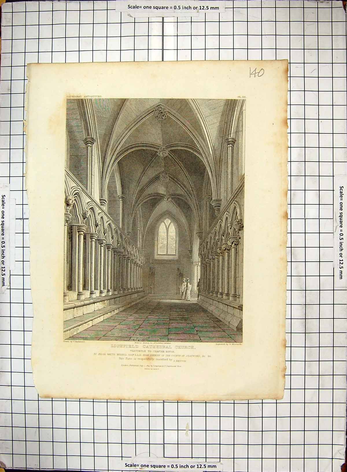 Old 1819 Lichfield Cathedral Church Chapter House Mackenzie Woolnorth 19th