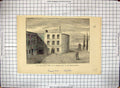 Original Old Antique Print 1879 King'S Bench Prison Exterior Architecture 19th