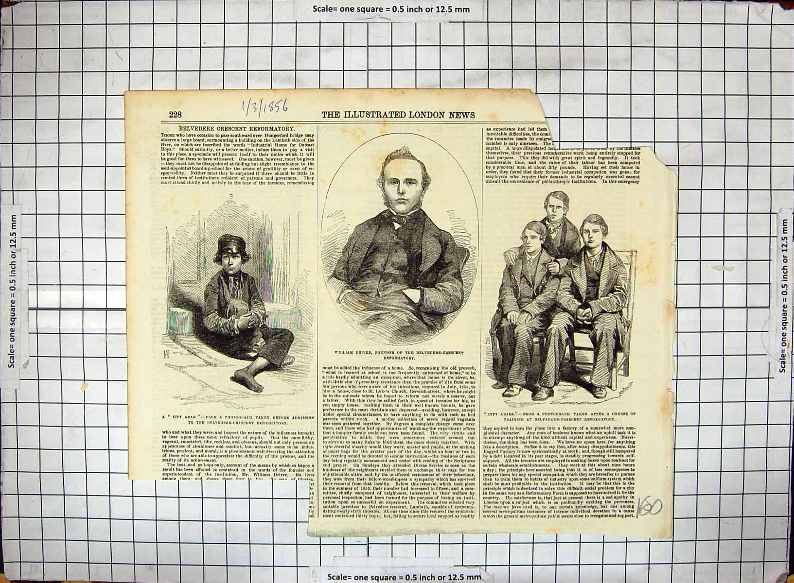 Antique Print 1856 William Driver Belvedere Crescent Reformatory City Arabs