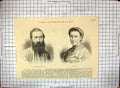 Antique Old Print 1873 Portrait Sir Samuel White Baker Lady Pioneer Africa 19th