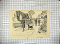 Antique Print 1889 Injured Innocence Hunting Dog Man Policeman Street Scene