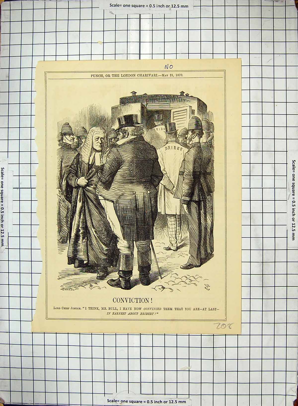 Old 1870 Lord Chief Justice Mr Bull Policeman Briber Prison Transport Victorian