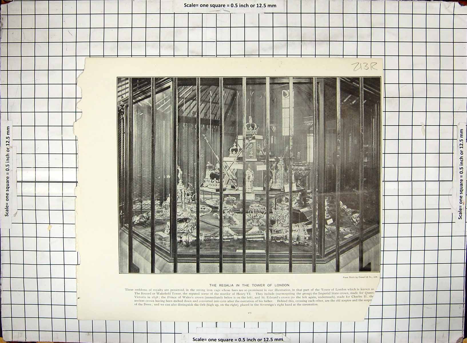 Antique Old Print Metropolitan Police Bow Street Regalia Tower London Jewels