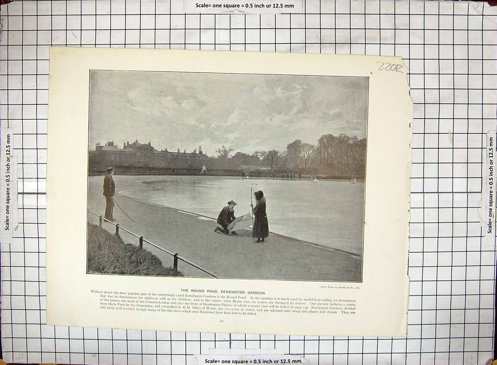 Antique Print Exterior Newgate Prison Round Pond Kensington Gardens London