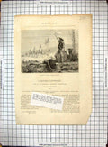 Antique Old Print Travellers Expedition Colonel Egerton Warburton Maillart