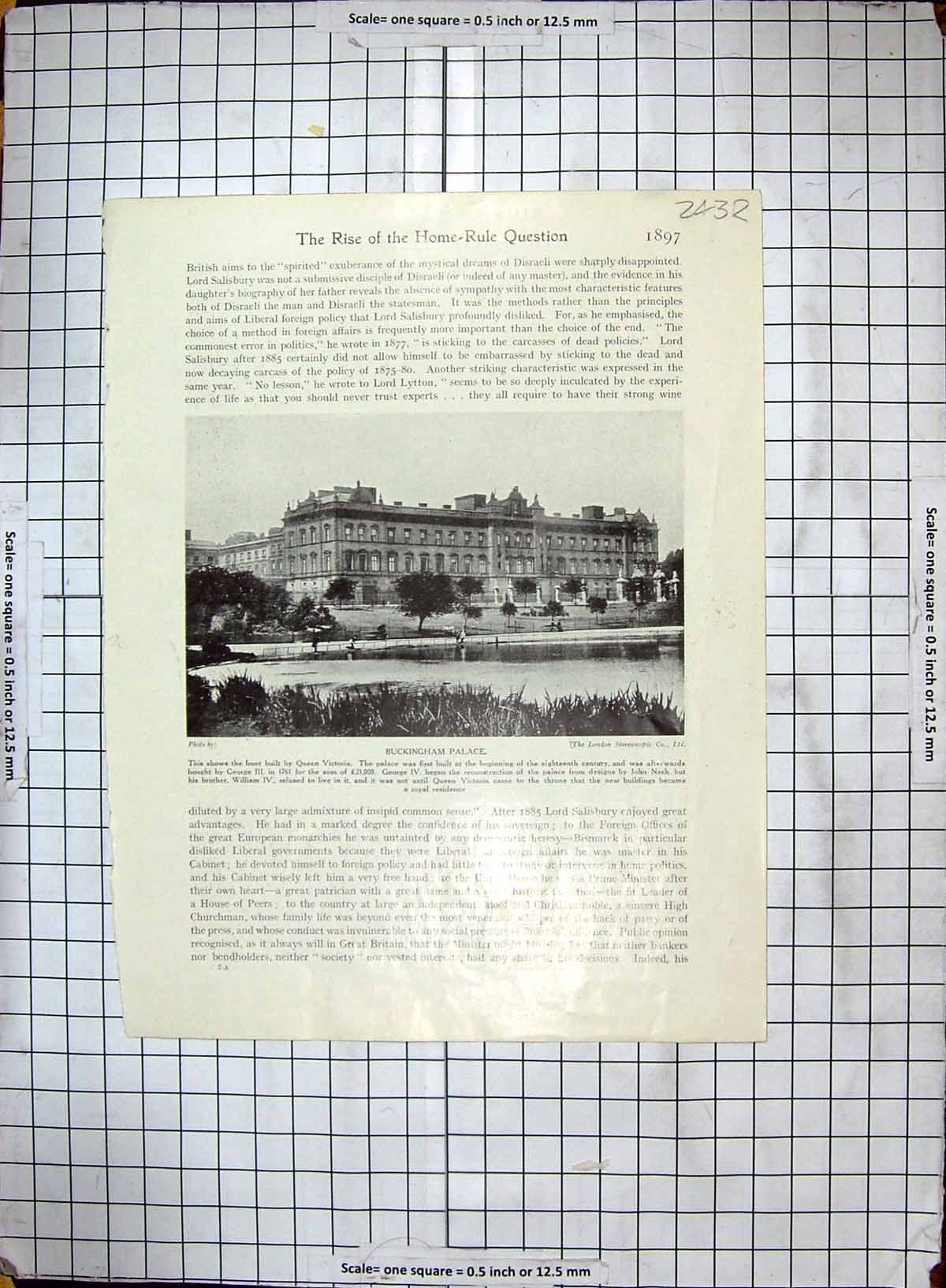 Antique Print Portrait Lord Lister Surgeon Buckingham Palace Architecture