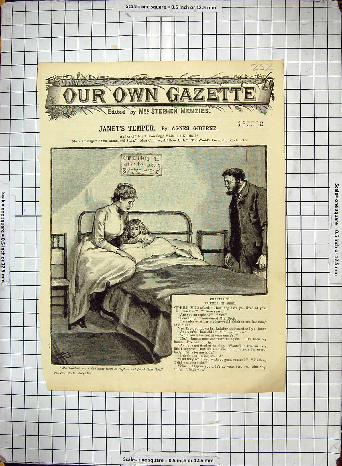 Old Sick Girl Bed Scene Clinton Janet Millie Agens Giberne Illustrati