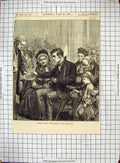 Antique Old Print Hospital Sunday Thank-Offering Convalescent Church Service