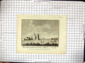 Old Print Engraving Architecture Rochester Castle Kent Hogg Coote England