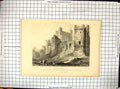 Antique Print Engraving Rochester Castle England Bartlett Keux Architecture