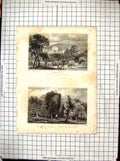 Old Engraving 1829 Sandlands William Deedes Kent Rosamond Westenhange 19th