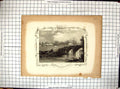 Old Antique Print Engraving Teeston Bridge Kent River Church Tomblesons