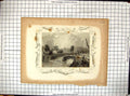 Old Antique Print Engraving Allington Locks Kent England River Tombleson