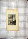 Original Old Antique Print Engraving Nave Canterbury Cathedral Architecture