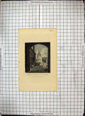 Original Old Antique Print Exterior Rochester Cathedral Canons Gate Engraving